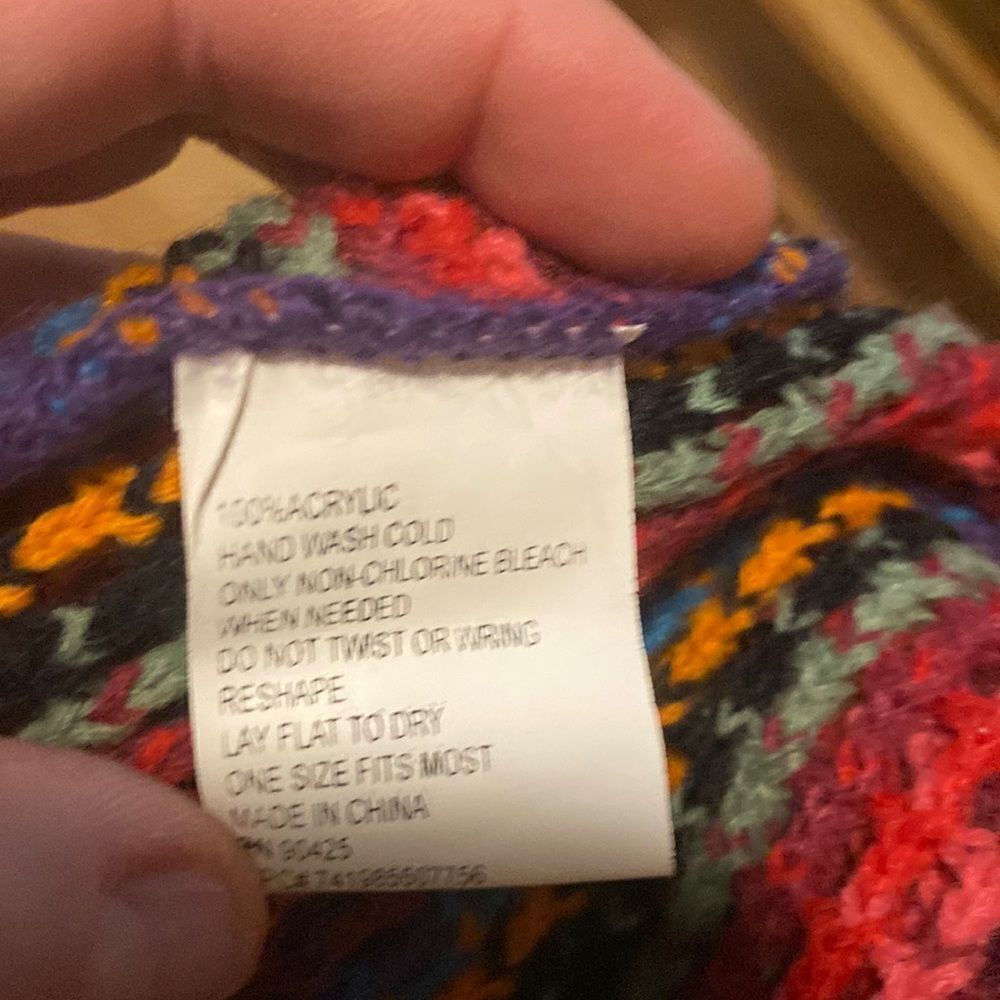 Multi colored striped poncho one size fits most